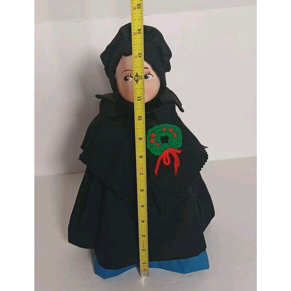 Vintage Hand Made Amish Dish Soap Bottle Doll Woman Decor Primitive Crafts - Picture 6 of 16